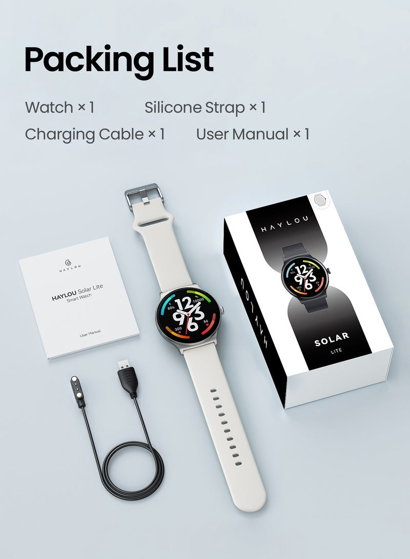 240 mAh Solar Lite Smart Watch With 100 Plus Workout Modes And Heart Rate Blood Oxygen Monitoring Sleep Stress Testing Silver