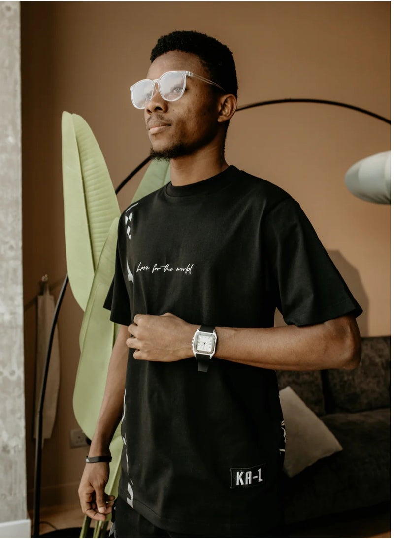 KA-1 LOVE FOR WORLD T-SHIRT BLACK