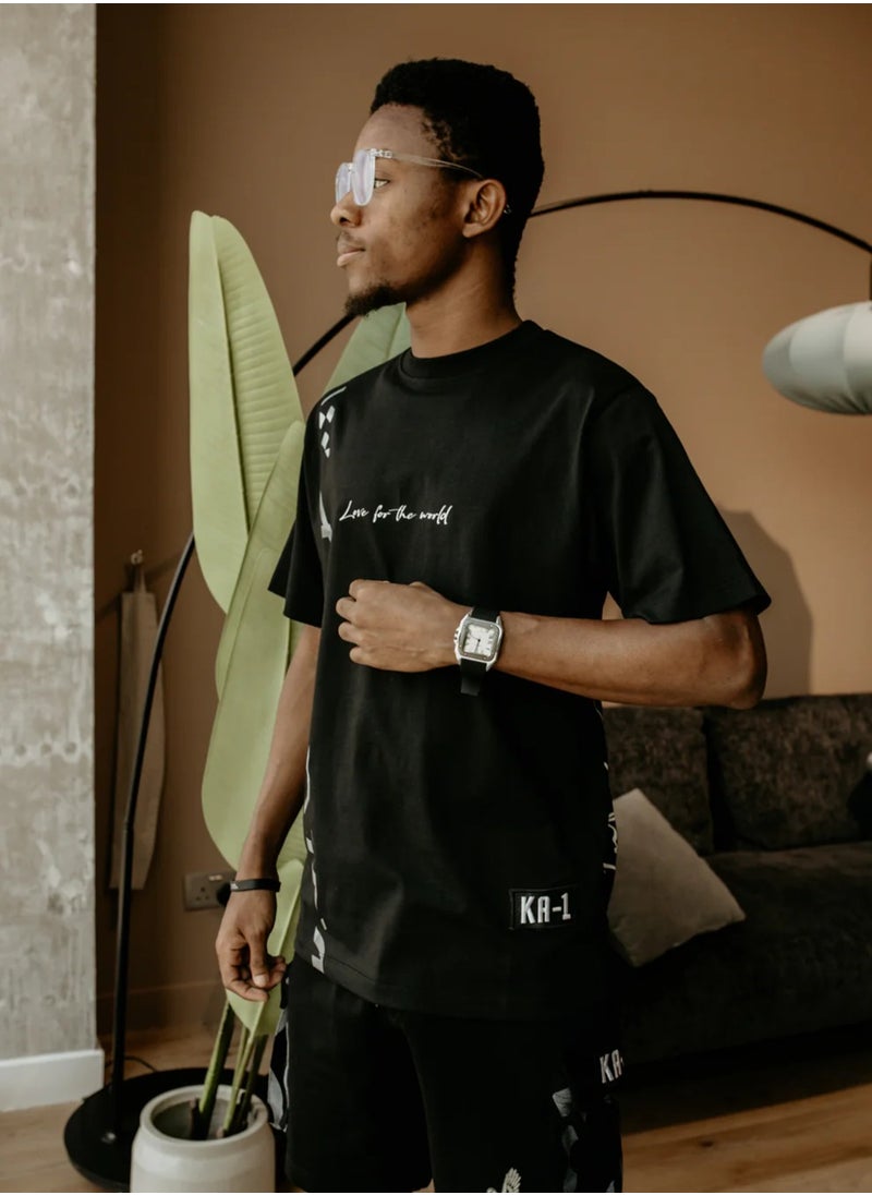 KA-1 LOVE FOR WORLD T-SHIRT BLACK