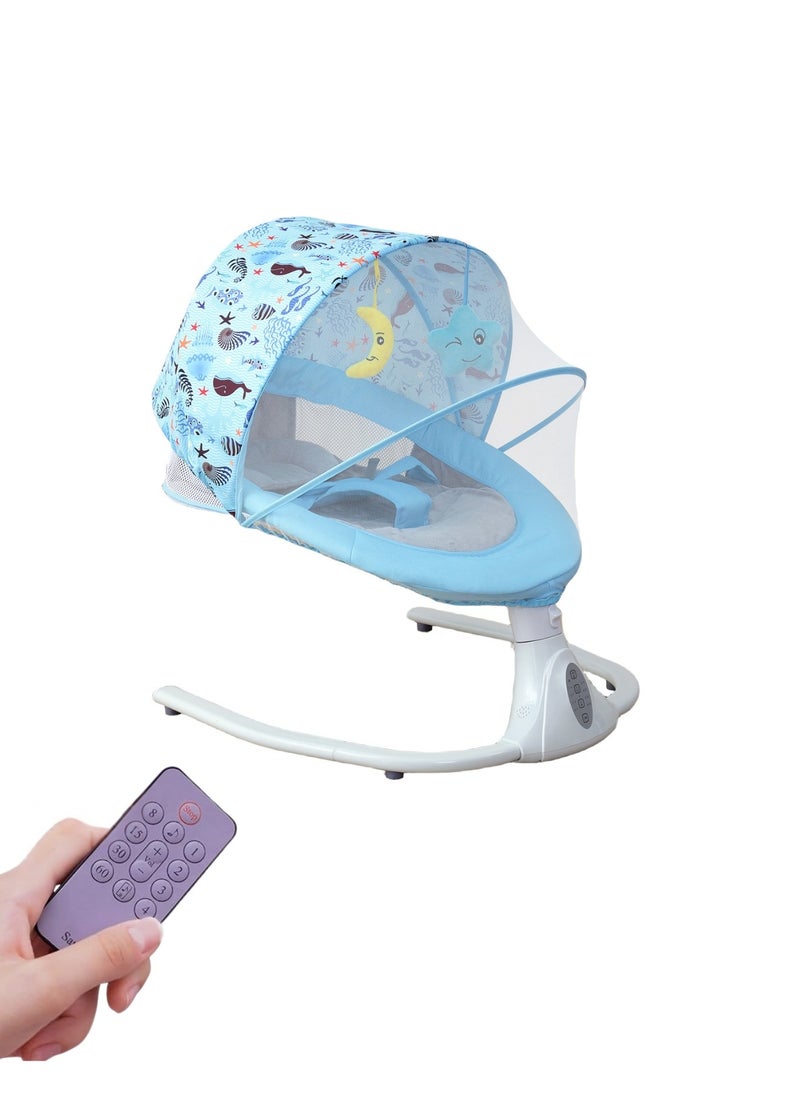 Baby Rocking Chair – Auto Swing with Remote Control, Bluetooth Music, USB Port, 4-Gear Electric Swing, Lying Flat for Comfort