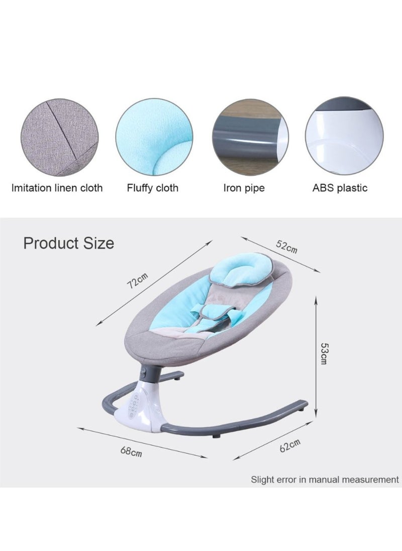 Baby Rocking Chair – Bluetooth Music, Remote-Controlled Auto Swing, 4-Gear Electric Rocking, Comfortable Waist Protection, USB Port