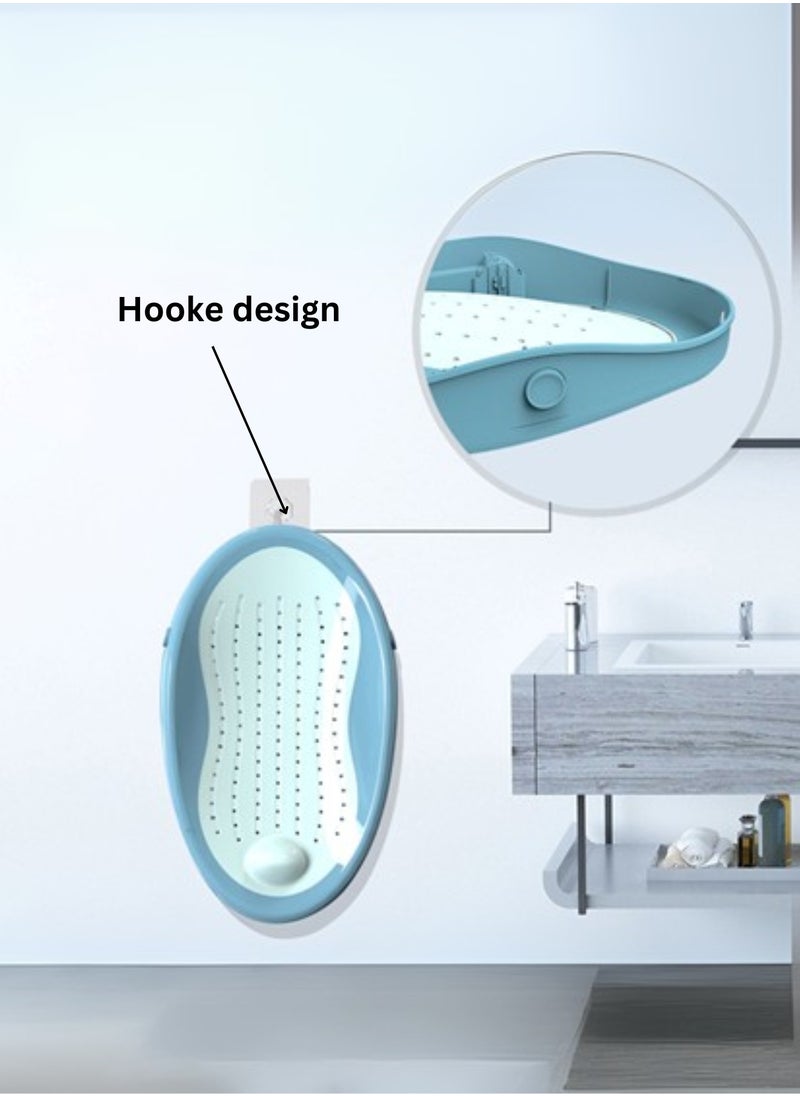 Baby Bath Rack with Soft TPE Back Support | Locking Feet System for Secure Use | Easy to Dry, Lightweight, Perfect for Bathtubs & Bathrooms