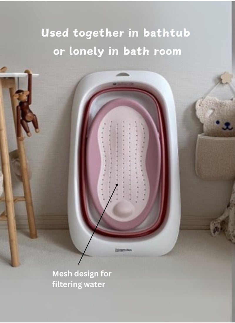 Baby Bath Rack with Soft TPE Back Support | Locking Feet System for Secure Use | Easy to Dry, Lightweight, Perfect for Bathtubs & Bathrooms
