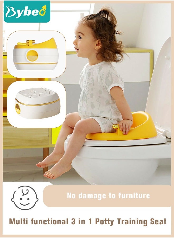 3 in 1 Kids Potty Training Seat with Anti-Slip Step Stool, Baby Toddler Luxcious Toilet Seats for Boys and Girls Multifunctional Toddler Bathroom Essential Easy to Clean and Use
