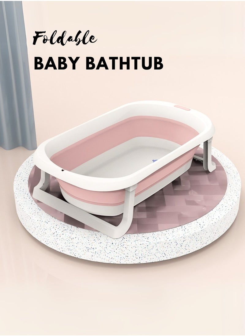 Portable Foldable Baby Bathtub with Color-Changing Water Plug | Easy to Clean & Comfortable for Babies to Sit or Lie | Lightweight & Compact Design