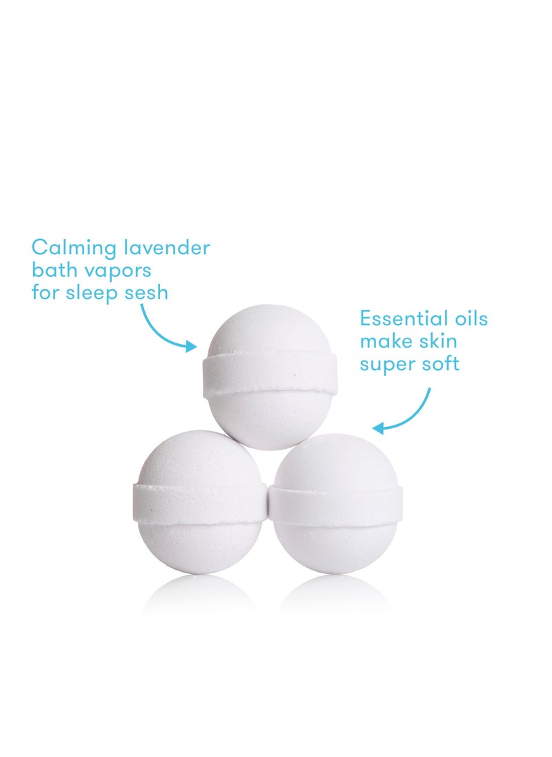 Sleep Frida Vapor Bath Bombs - Lavender, Calming And Soothing For Kids, Natural Essential Oils, Bedtime Relaxation, 3-Pack, 2+ Years