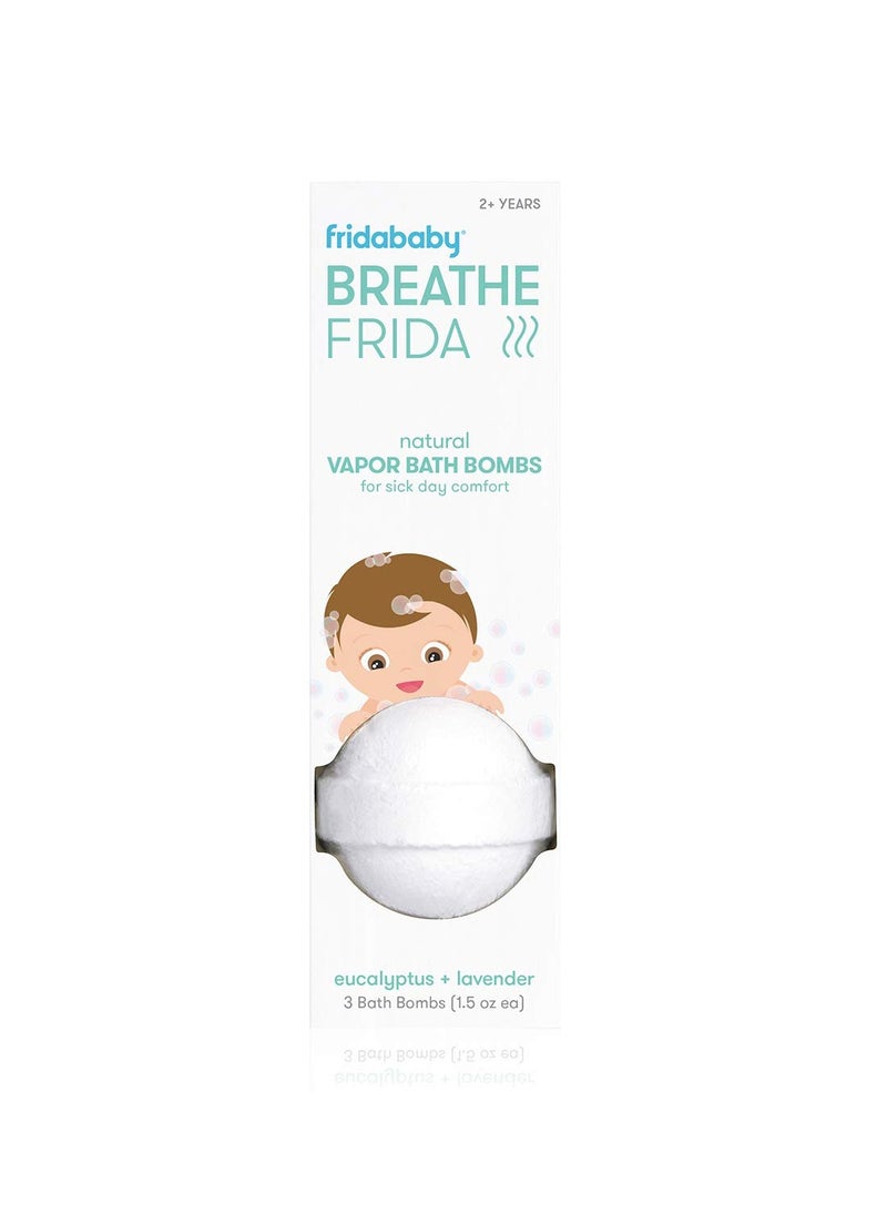 Breathe Frida Vapor Bath Balls - Eucalyptus And Lavender Essential Oils for Cold Relief And Sick Day Comfort - 3 Bath Balls, 2+ Years