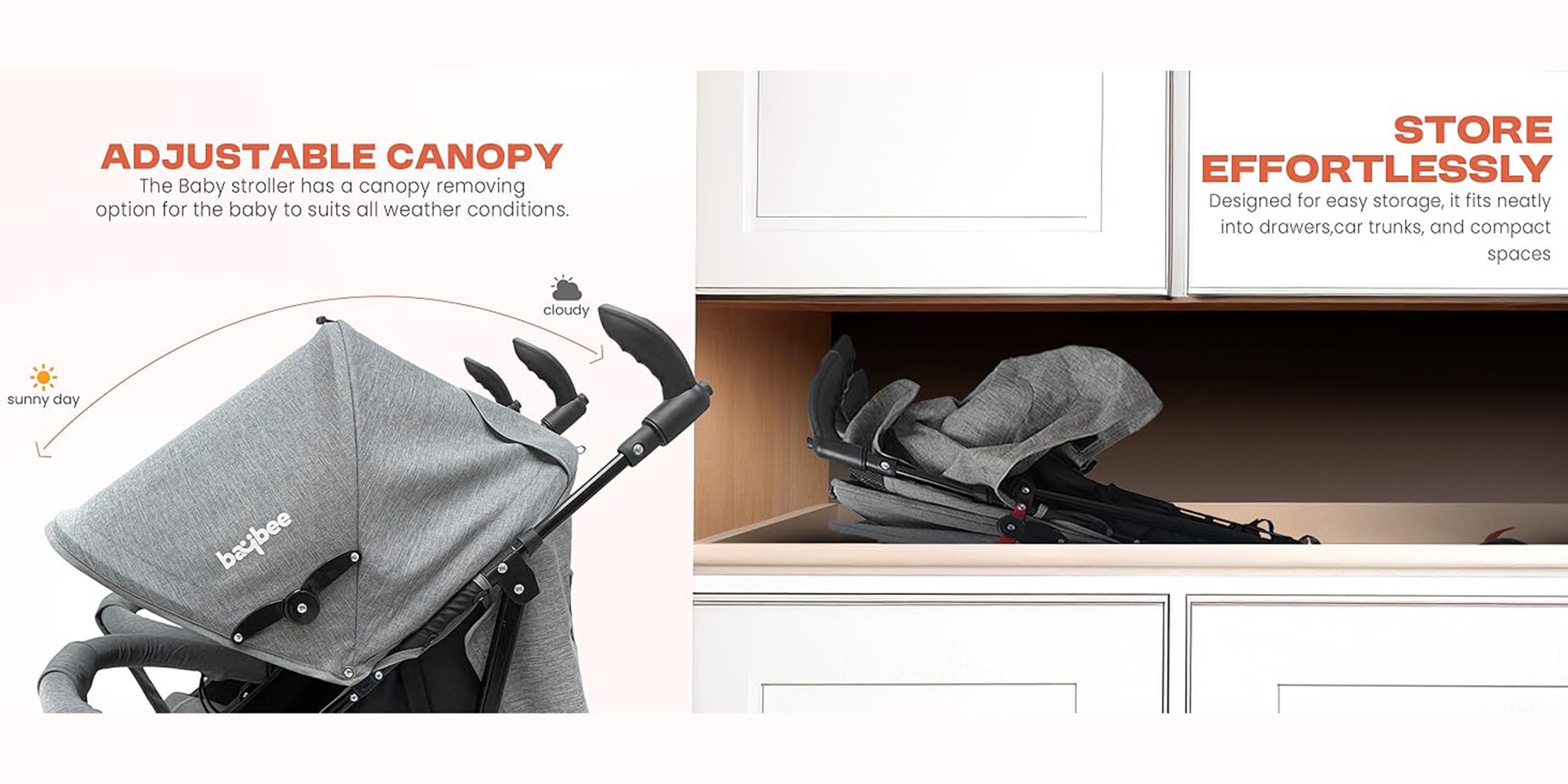 2 in 1 Twin Baby Stroller For Newborn Babies, Double Seat Stroller Twins with Adjustable Canopy, Safety Guardrail, Wheel Lock & Parental Handle | Toddler Stroller for Baby 0 to 4 Years Boy Girl Grey