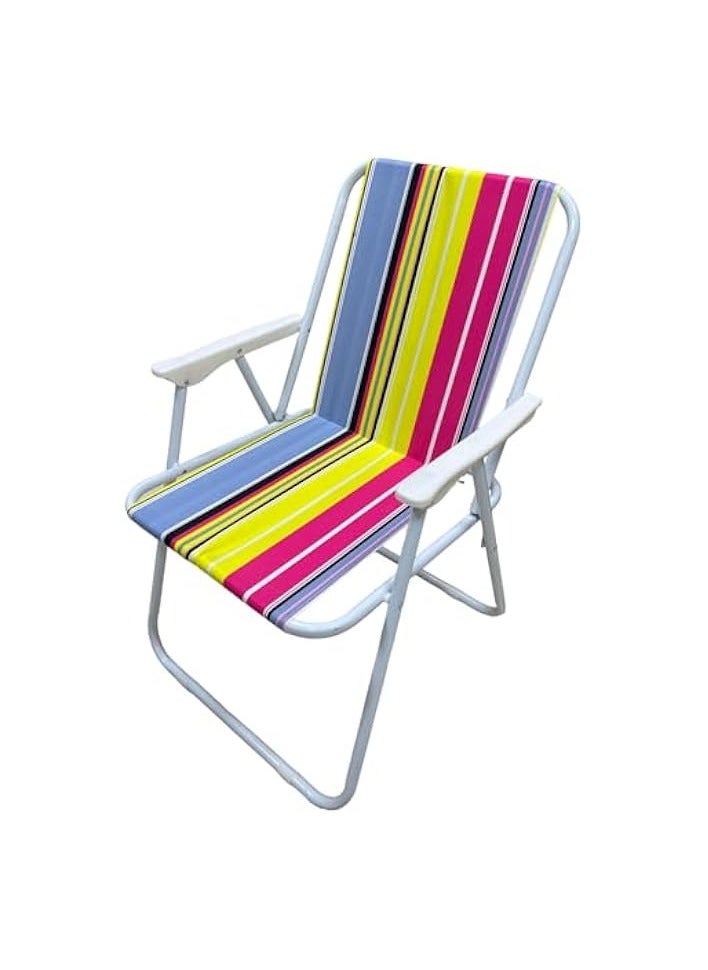 Foldable Camping Chair | Beach Chair (Pink) كرسي رحلات | Foldable Chair | Garden Chair | Fishing Chair | Travel Chair | Trip Chair | Light weight Picnic Chair and Festival Chair