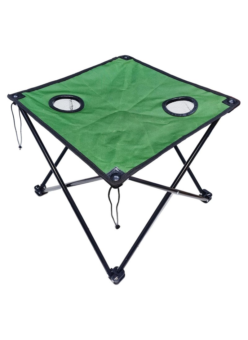 Portable Outdoor Camping Table, Foldable, 45cm Width, 38cm Height, 2 Cup Holders, with Carying Bag, for Outdoor Camping, Parties & any outdoor adventure.