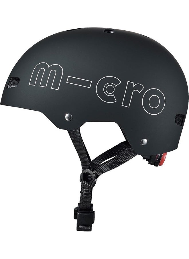 Micro ABS Kids Helmet Black AC2097BX (Large) | Kids Helmet | Kick Scooter Helmets | Sports Helmet for Kids | Helmet with Adjustable Straps | Riding Kids Helmet | Kids Safety | Helmet for Kids