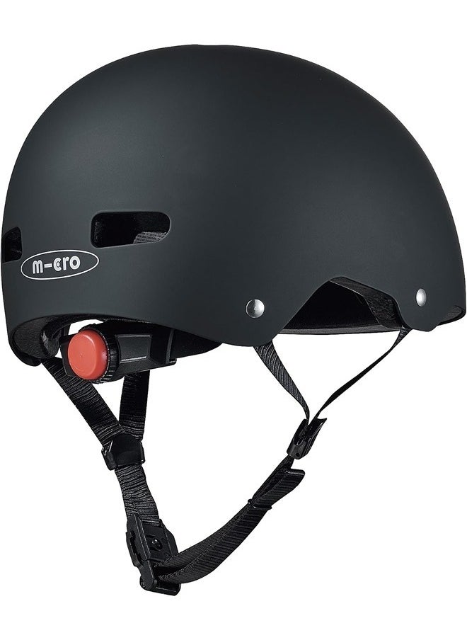 Micro AC2097BX ABS Kids Helmet Black (Medium) | Kids Helmet | Kick Scooter Helmets | Sports Helmet for Kids | Helmet with Adjustable Straps | Riding Kids Helmet | Kids Safety | Helmet for Kids