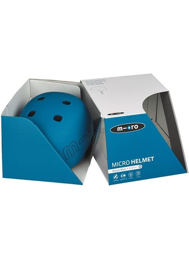 Micro Ocean Blue Kids Helmet Blue (Medium) | Kids Helmet | Kick Scooter Helmets | Sports Helmet for Kids | Helmet with Adjustable Straps | Riding Kids Helmet | Kids Safety | Helmet for Kids