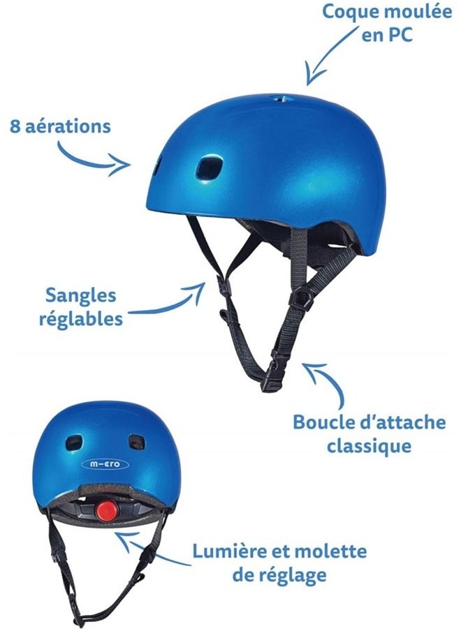 Micro Ocean Blue Kids Helmet Blue (Medium) | Kids Helmet | Kick Scooter Helmets | Sports Helmet for Kids | Helmet with Adjustable Straps | Riding Kids Helmet | Kids Safety | Helmet for Kids