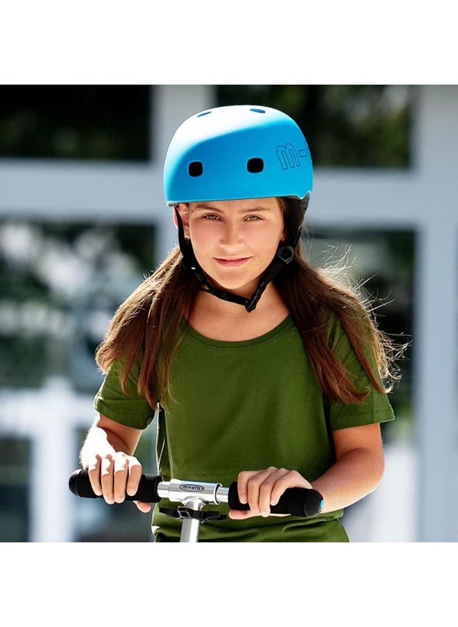 Micro Ocean Blue Kids Helmet Blue (Medium) | Kids Helmet | Kick Scooter Helmets | Sports Helmet for Kids | Helmet with Adjustable Straps | Riding Kids Helmet | Kids Safety | Helmet for Kids