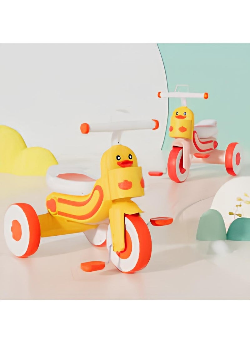 Kids Tricycle, Little Duck Head, Pedal Car Multi-Functional Light and Music, Comfortable for Kids