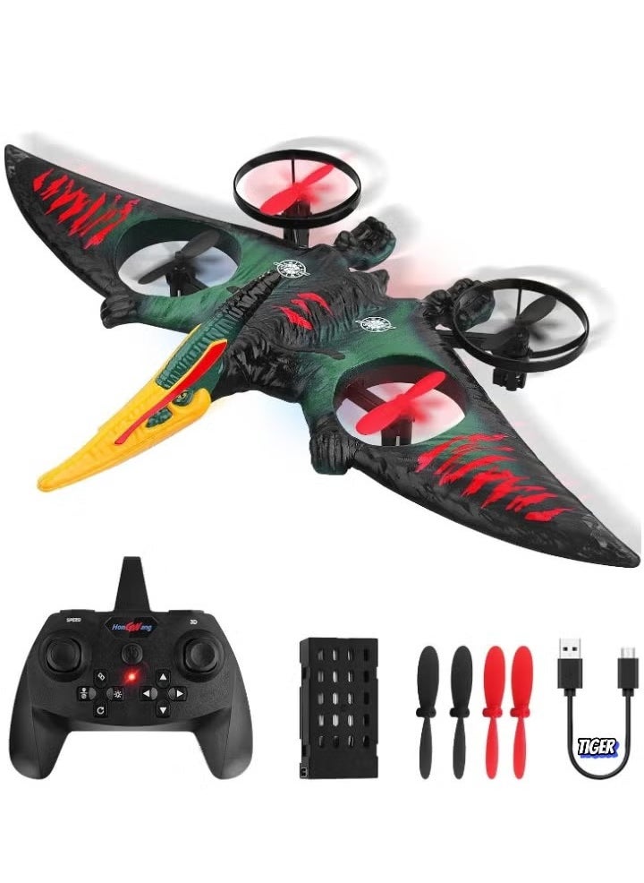 RC Aeroplane 2.4GHz Remote Controlled Aeroplane L0713 – Quadcopter Floating Fighter Aircraft RC Plane RTF for Beginners, Children & Adults – USB Charging, Green