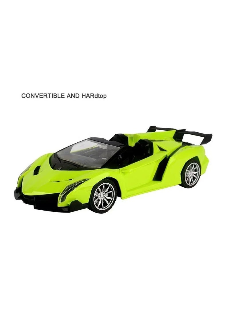 Rechargeable RC Racing Toy Car (Green) Replica model Premium Quality Convertible