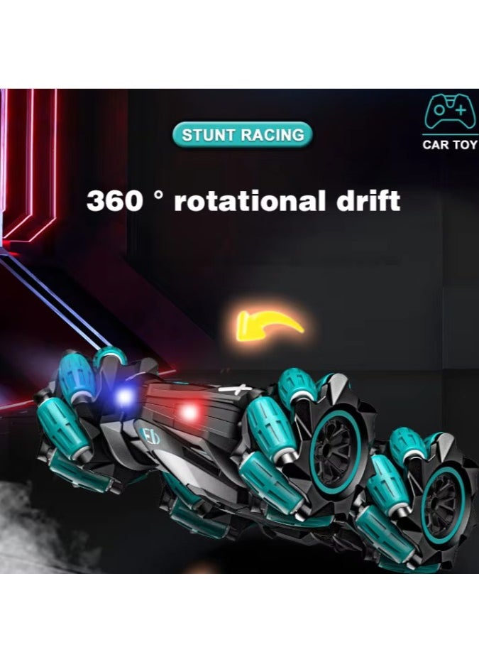 Rechargeable 360° Rotation Remote Control Car| Best Remote Control Drift Stunt Toy Car| Rechargeable Car for kids (Green colour)| Best RC toy car| Premium toy Car with  effect | Spray RC toy car| Of