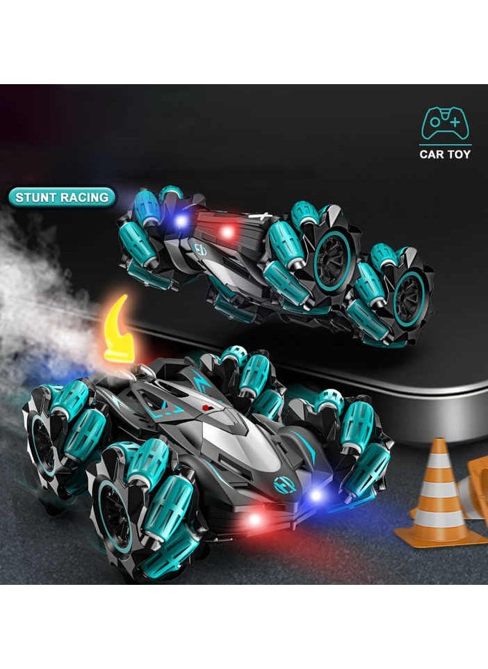 Rechargeable 360° Rotation Remote Control Car| Best Remote Control Drift Stunt Toy Car| Rechargeable Car for kids (Green colour)| Best RC toy car| Premium toy Car with  effect | Spray RC toy car| Of