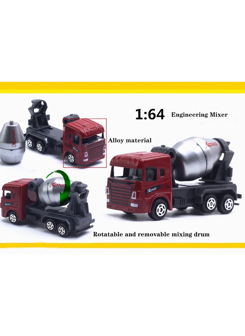 6-Pieces Set Durable Die-Cast Metal Alloy Engineering Vehicle Machine Toys Children Construction Vehicle Toy Vehicle