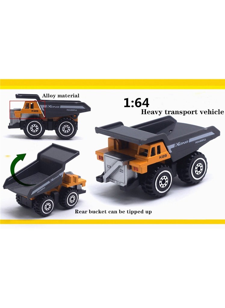 6-Pieces Set Durable Die-Cast Metal Alloy Engineering Vehicle Machine Toys Children Construction Vehicle Toy Vehicle