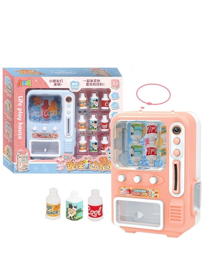 Mini Vending Machine Play Set - 13-Piece Beverage Dispenser and Fruit Toy Kit for Creative Dollhouse Play u0026 Kids' Kitchen Accessories, Perfect for Ages 3-8