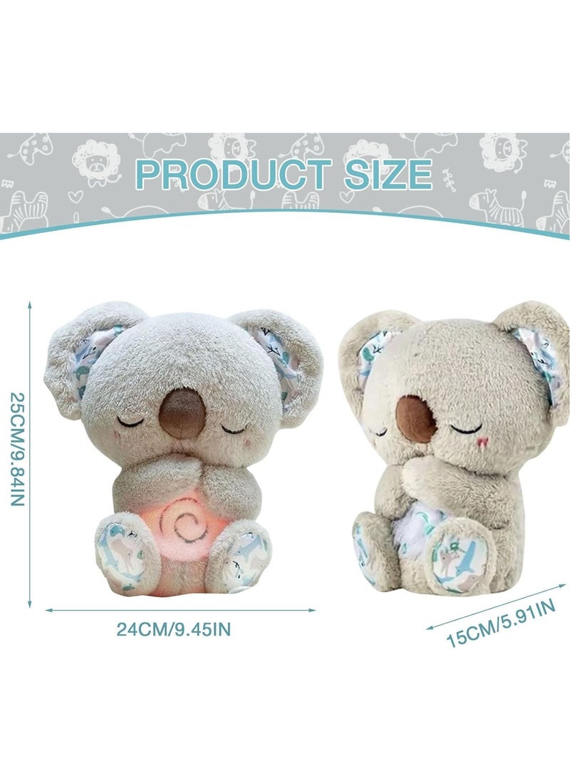 Plush Cuddly Toy, The Relief Koala Breathing, Anxiety Relief Koala Breathing, Portable Plush Baby Toy with Sensory Details Music Lights u0026 Rhythmic Breathing Motion