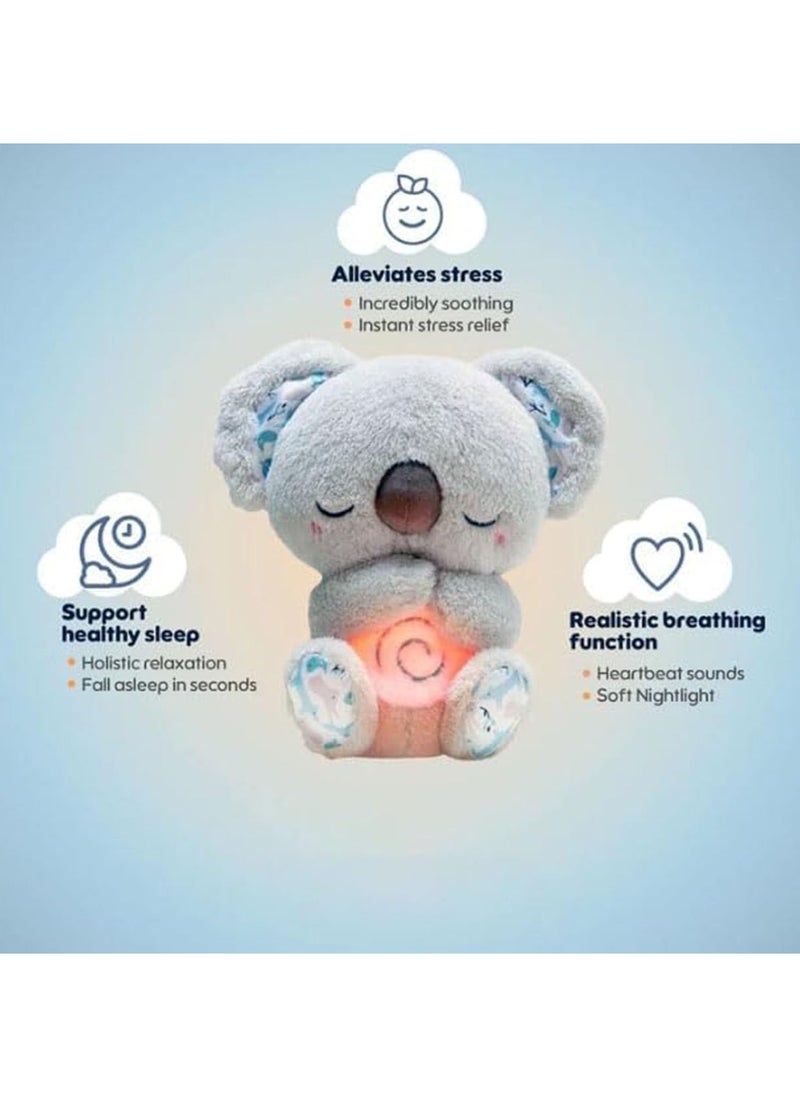 Plush Cuddly Toy, The Relief Koala Breathing, Anxiety Relief Koala Breathing, Portable Plush Baby Toy with Sensory Details Music Lights u0026 Rhythmic Breathing Motion
