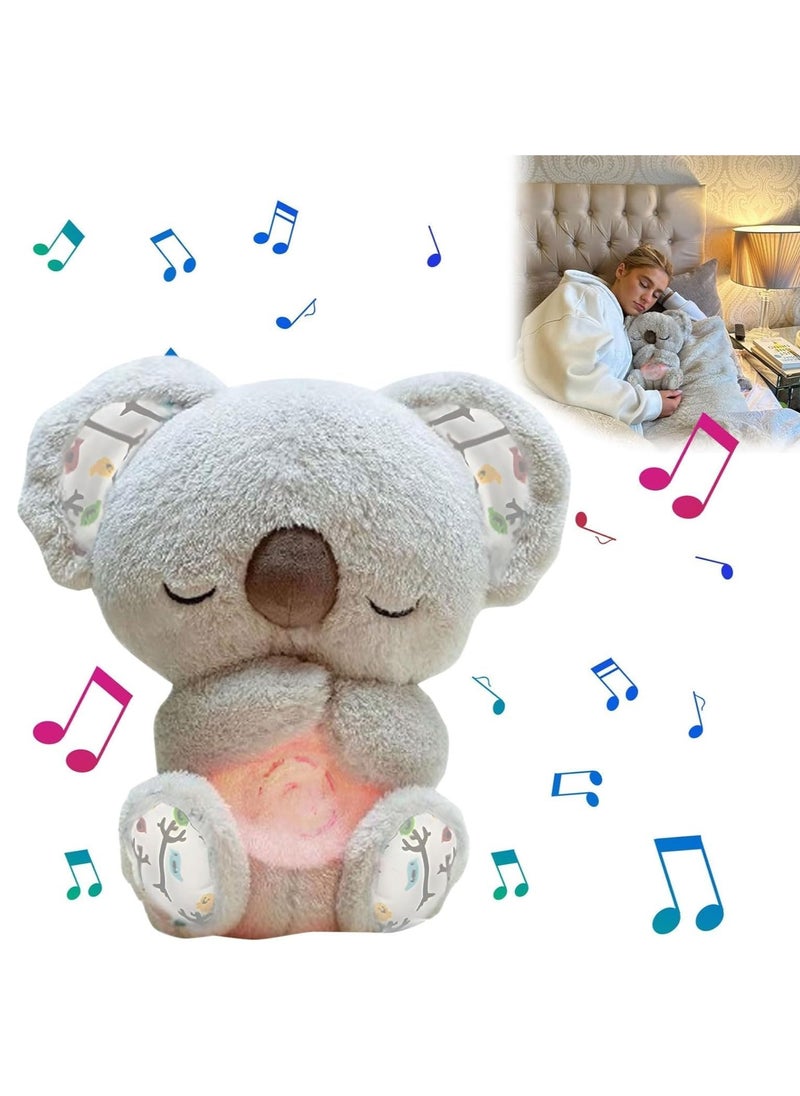 Plush Cuddly Toy, The Relief Koala Breathing, Anxiety Relief Koala Breathing, Portable Plush Baby Toy with Sensory Details Music Lights u0026 Rhythmic Breathing Motion