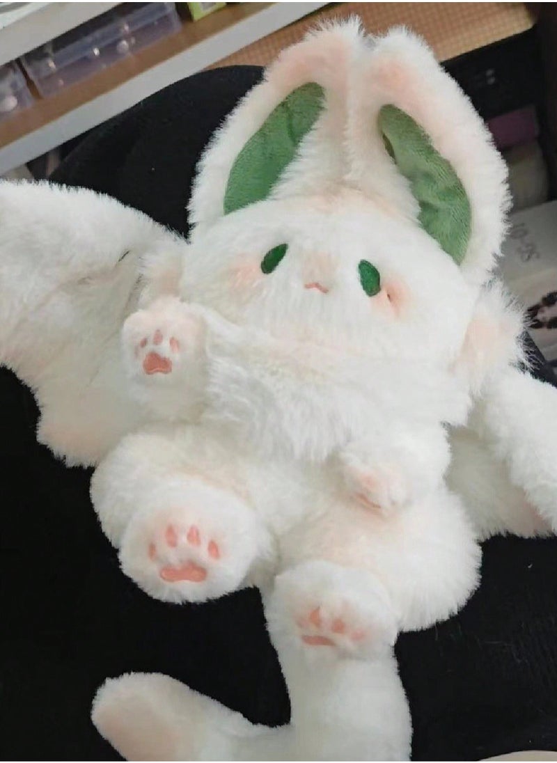 1pc Bat Rabbit Plush Toy – Soft Winged Bunny Stuffed Animal with Green Accents, Big Ears, Cute Eyes, and Cozy Polyester Material – Perfect Easter, , and Birthday Gift, Kawaii Cuddly Toy, Home Décor,