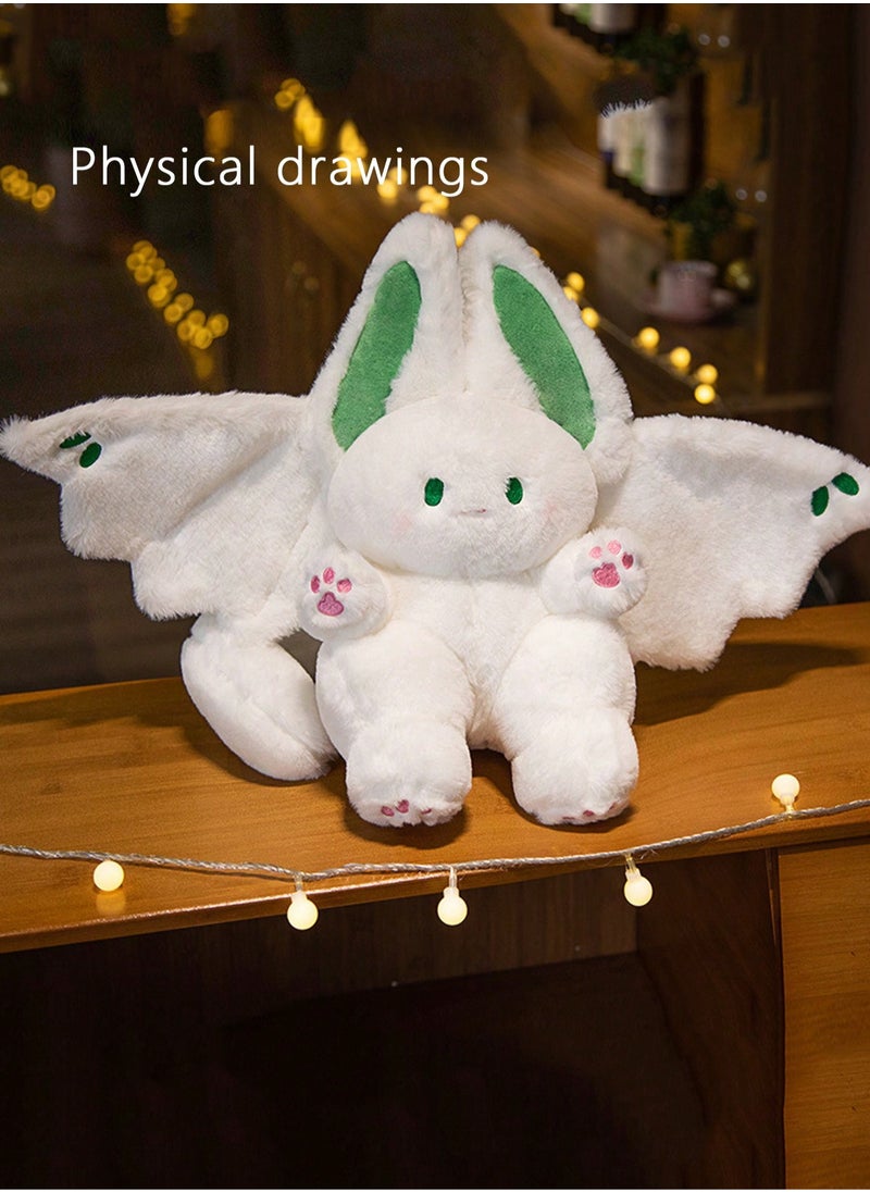 1pc Bat Rabbit Plush Toy – Soft Winged Bunny Stuffed Animal with Green Accents, Big Ears, Cute Eyes, and Cozy Polyester Material – Perfect Easter, , and Birthday Gift, Kawaii Cuddly Toy, Home Décor,