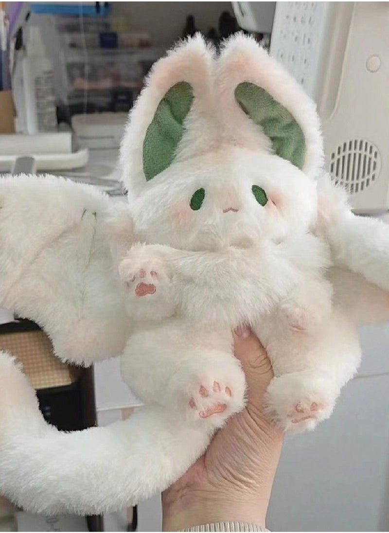 1pc Bat Rabbit Plush Toy – Soft Winged Bunny Stuffed Animal with Green Accents, Big Ears, Cute Eyes, and Cozy Polyester Material – Perfect Easter, , and Birthday Gift, Kawaii Cuddly Toy, Home Décor,