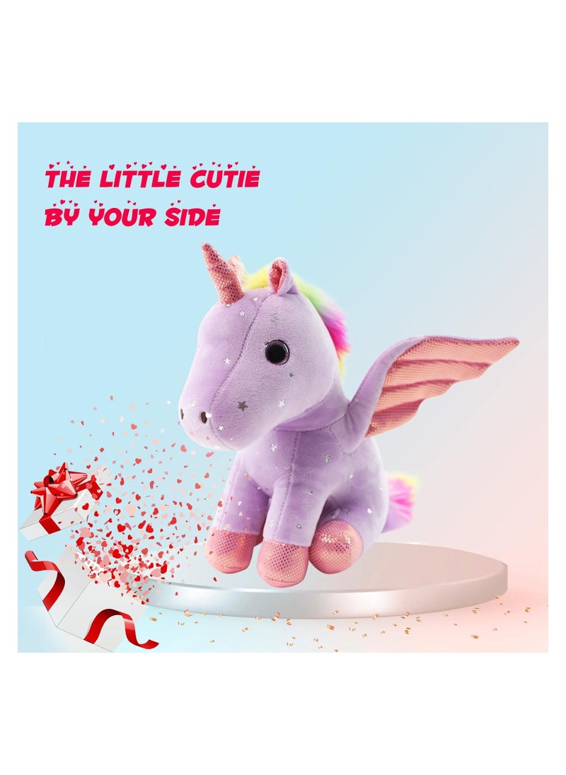 Unicorn Stuffed Animals 8 inch Cute Unicorn Gift Toys for Girls Unicorns Birthday Gifts Soft Plush Toys Set for Baby Toddler Girls Kids Decor