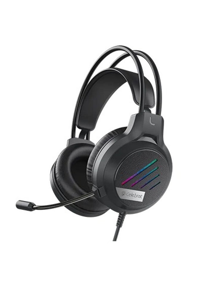 Celebrat GM-2 Wired Gaming Headset with High-Quality Sound Adjustable Headband and Built-in Microphone