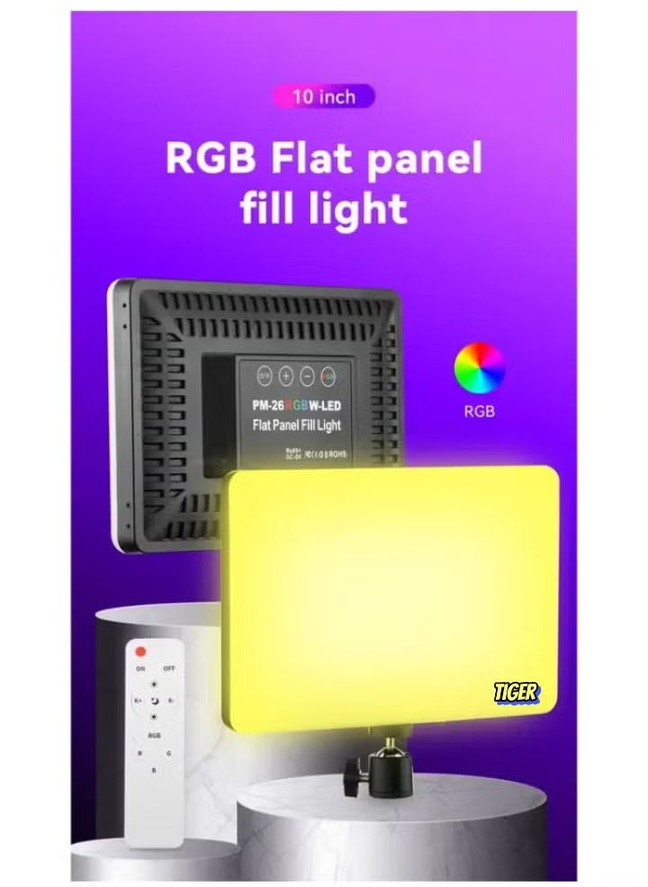 RGBW-LED Professional Photography Fill Light PM-36, Adjustable Color Temperature, 36W High-Output LED Panel, RGB Color Modes, Portable, Ideal for Content Creators, Studio & Video Lighting, Durable and Lightweight for Perfect Lighting in Any Setting