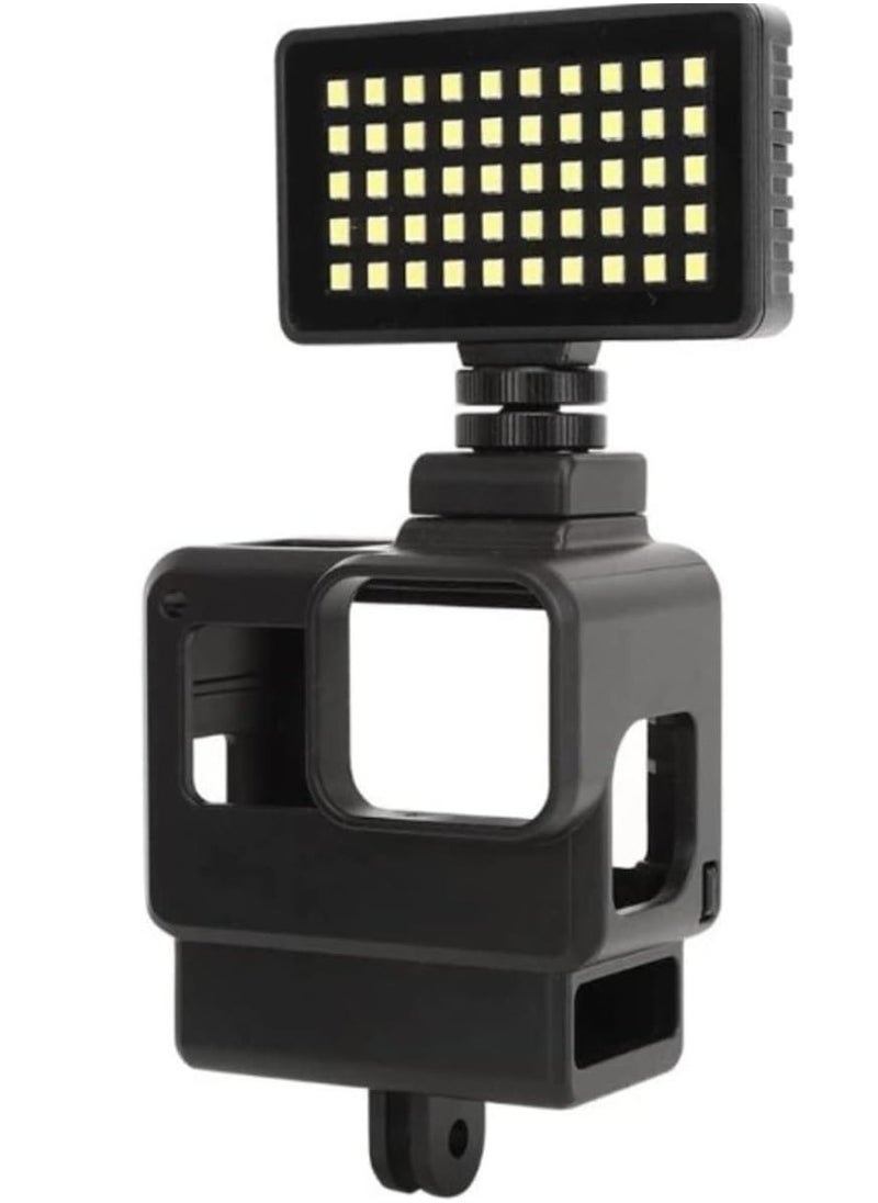 TELESIN photo studio GP-VSS-001 Vlog Cage Extension Frame LED Light Mini Microphone Vlog Kit for Gopro 7/6/5 Sports Cam DSLR Vlog Accessories Kit for GoPro 7/6/5 Black