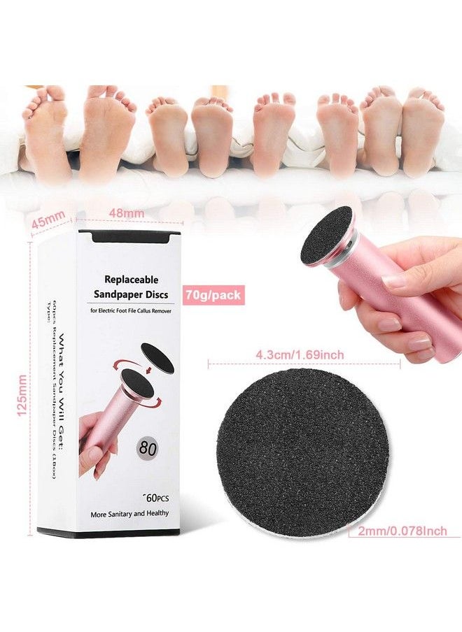 120 Pieces Replacement Sandpaper Discs For Electric Foot File Adjustable Speed Callus Remover Tool Sandpaper Pad Disks Replaceable For Men Women Dead Cracked Hard Skin