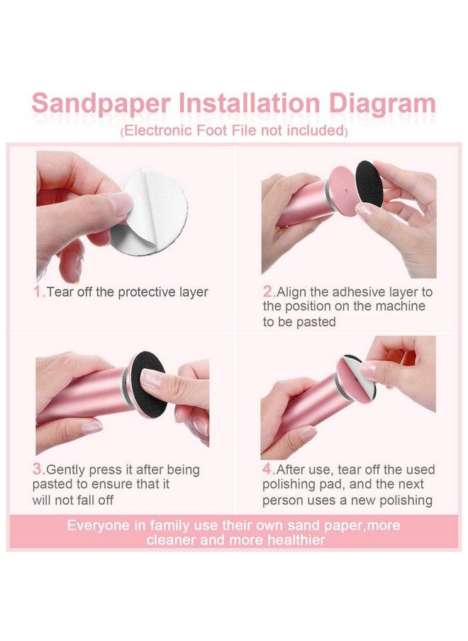 120 Pieces Replacement Sandpaper Discs For Electric Foot File Adjustable Speed Callus Remover Tool Sandpaper Pad Disks Replaceable For Men Women Dead Cracked Hard Skin