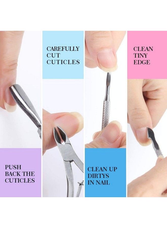 Nail File And Buffer 3Pcs Double Sided Nail File Rectangular Nail Buffer Buffer Block Sponge Polished Nail Brush Come With Cuticle Nipper And Pusher Perfect Manicure Tool Kit For Shiny Nail