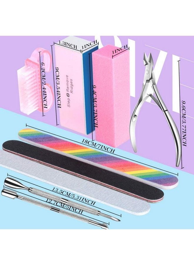 Nail File And Buffer 3Pcs Double Sided Nail File Rectangular Nail Buffer Buffer Block Sponge Polished Nail Brush Come With Cuticle Nipper And Pusher Perfect Manicure Tool Kit For Shiny Nail