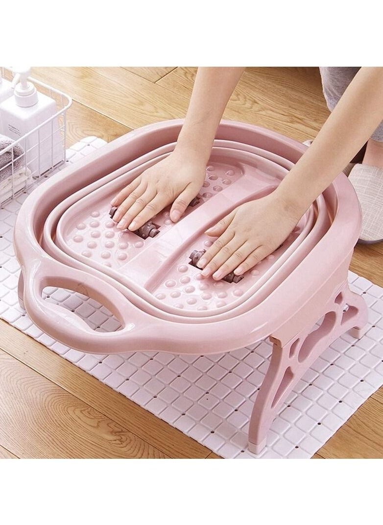 Foldable Footbath Tub with Massagers Rollers Foot Spa Massage Bucket