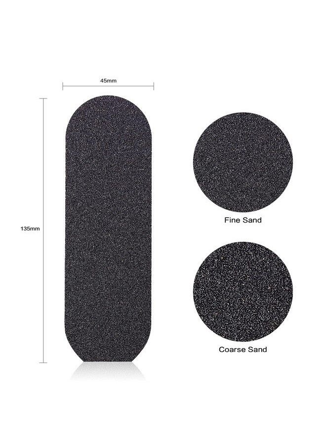 Pedicure File Refill Pads Callus Remover Pedi File Replacement For Reusable Stainless Steel Foot Rasp Handle 50 Count (Black 180 Grit)