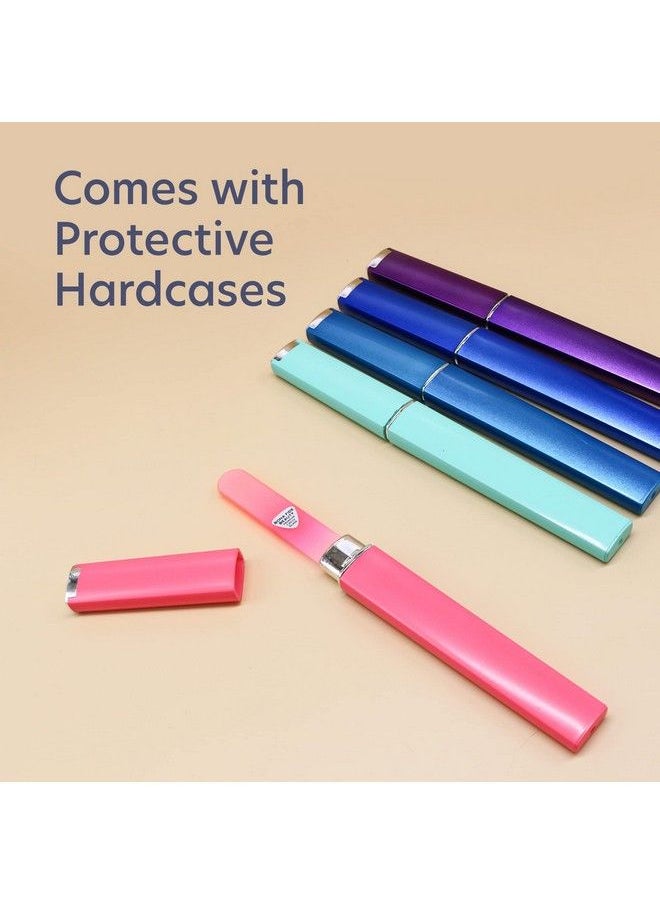 Glass Files For Nails Manicure Glass Fingernail Files With Cases Gently Shape Nails With Expert Precision Enjoy A Smooth Finish 5Piece Bona Fide Beauty Premium Czech Glass Files