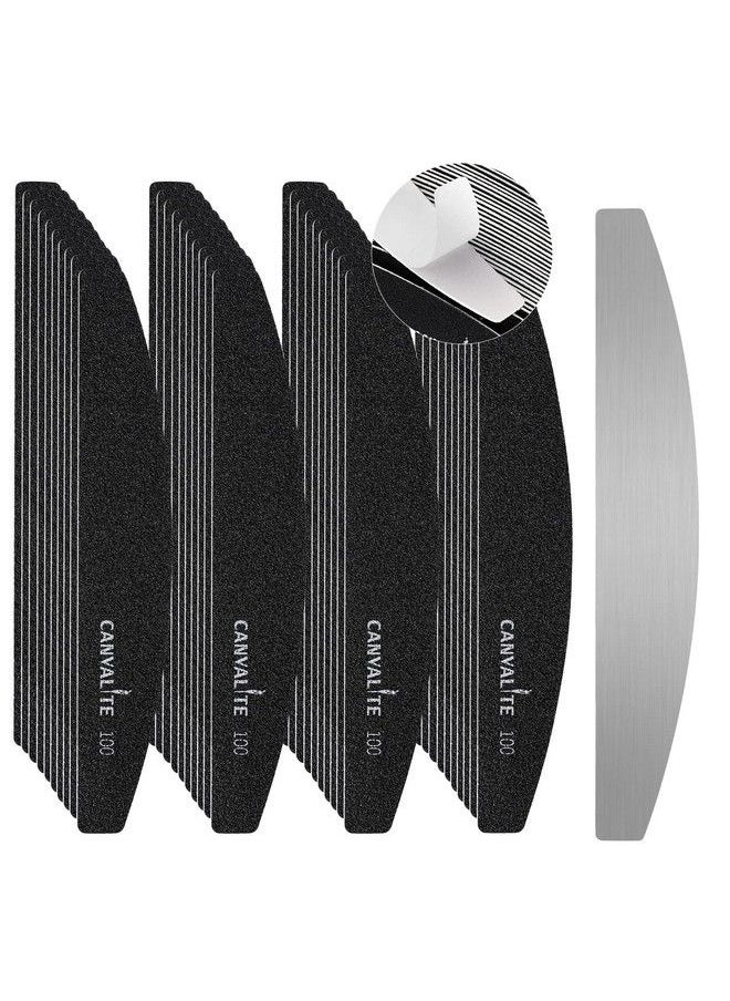 40 Pcs Nail File Professional Reusable Peel And Stick Nail Files Replaceable Emery Boards 100 Grit Fingernail Files Manicure Tools For Home And Salon Use