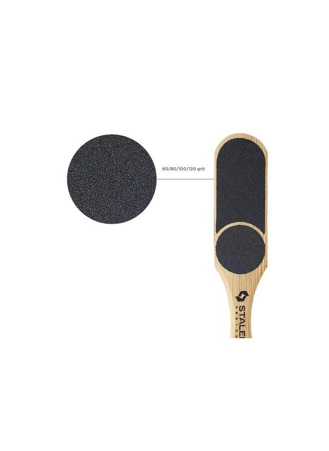 Multi Grit Wooden Pedicure Foot File Threesided Abrasive (6080100120 Grit) Staleks Beauty&Care Abc 103