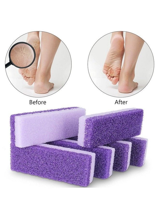 2 In 1 Pumice Stone For Feet6 Pack Foot Scrubber & Callus Remover Stone Scrubber For Hard Skinfoot Pumicedead Skin Remover For Feet Heels Hands And Body (Purple)