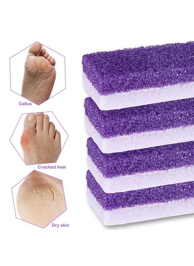 2 In 1 Pumice Stone For Feet6 Pack Foot Scrubber & Callus Remover Stone Scrubber For Hard Skinfoot Pumicedead Skin Remover For Feet Heels Hands And Body (Purple)