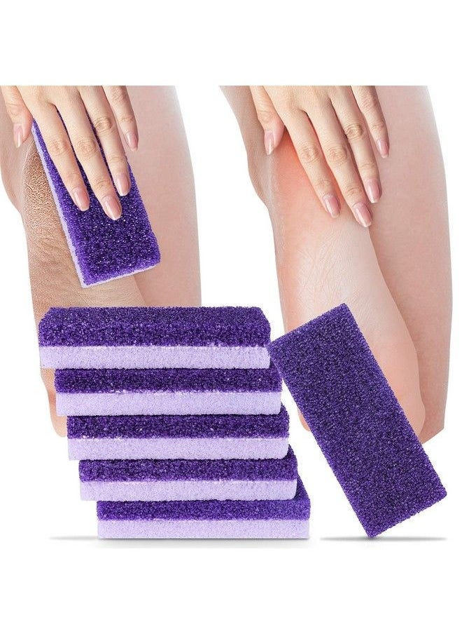 2 In 1 Pumice Stone For Feet6 Pack Foot Scrubber & Callus Remover Stone Scrubber For Hard Skinfoot Pumicedead Skin Remover For Feet Heels Hands And Body (Purple)