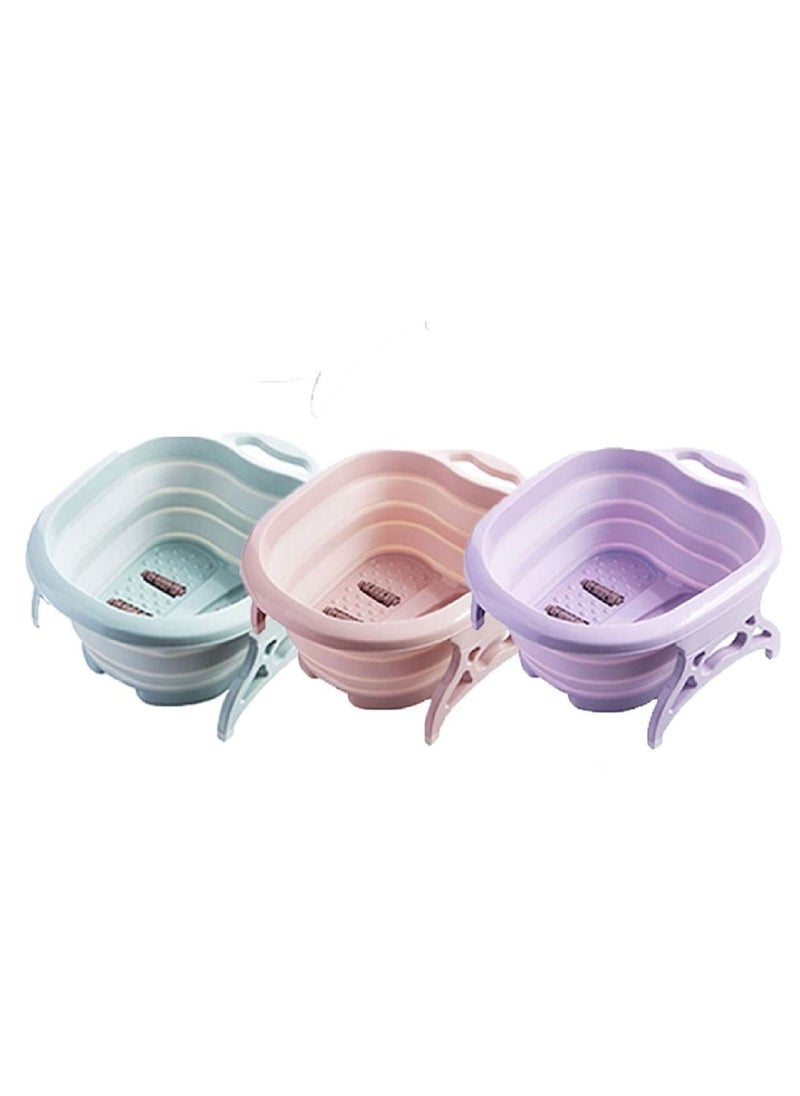 1 Pcs Random Color Portable Folding Travel Foldable Foot Spa Pedicure Buckets Hot Water Tub Massage Hot Sale Bath Soak Feet Conair